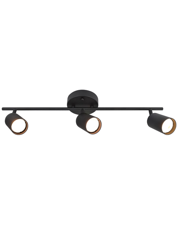 NAXOS 3-light GU10 black ceiling light - Opbouwspots
