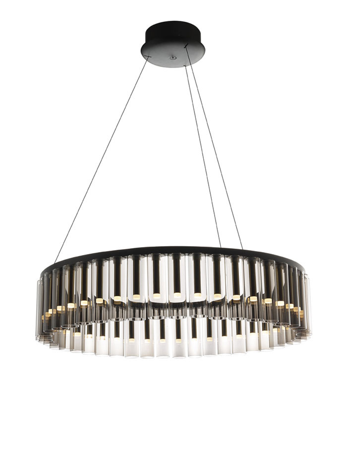 Maurizio hanging lamp 45-light 54W black d:85cm 