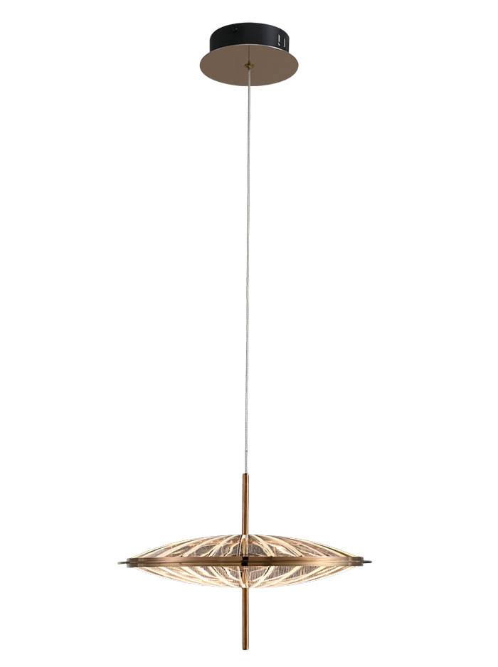 BURANO 1-light hanging lamp 12W 2700K gold d:33cm dimmable - Hanglampen