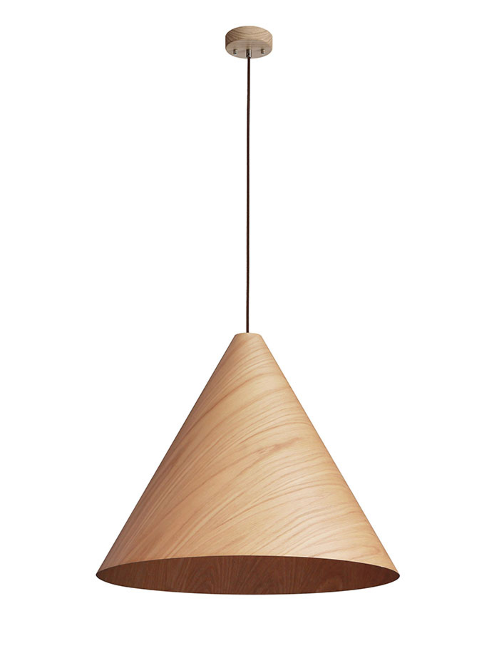 ALDO S hanging lamp E27 oak wood d:25cm