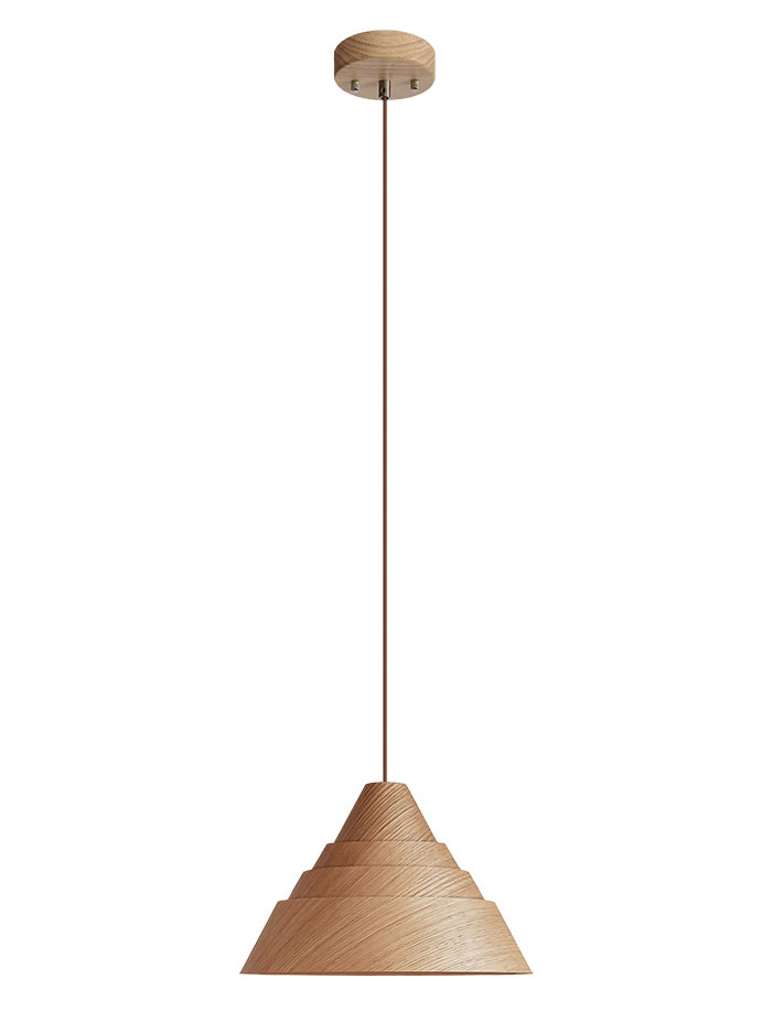 Celino hanging lamp E27 oak wood d:33cm