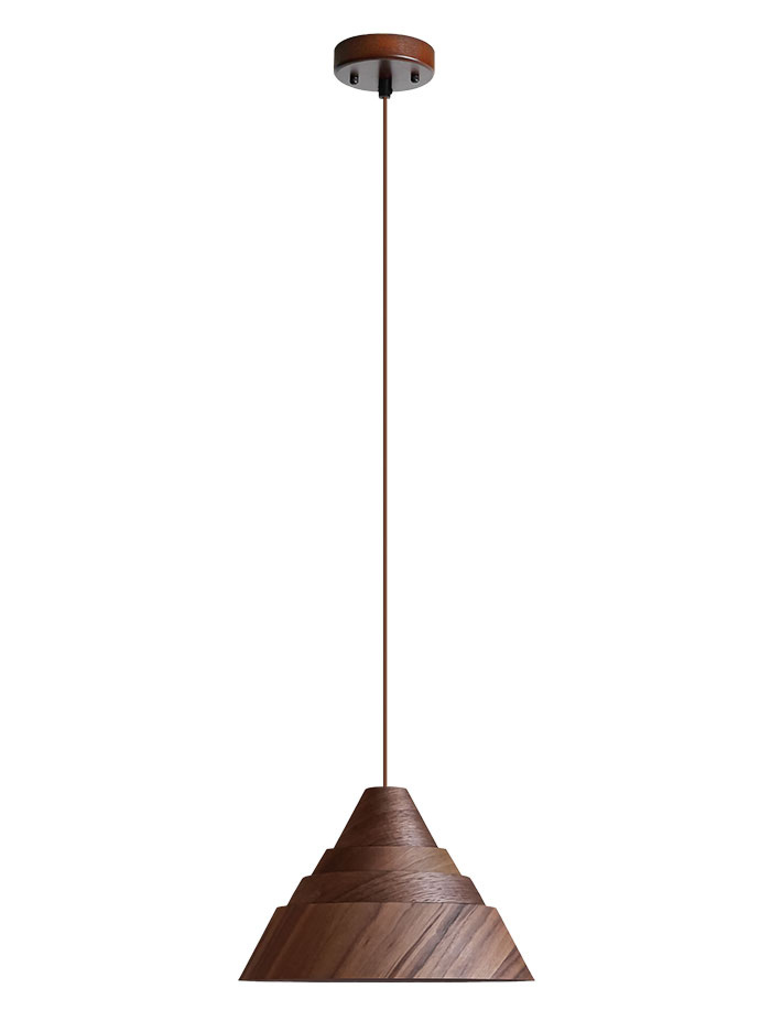 Celino hanglamp E27 donker walnoot hout d:33cm