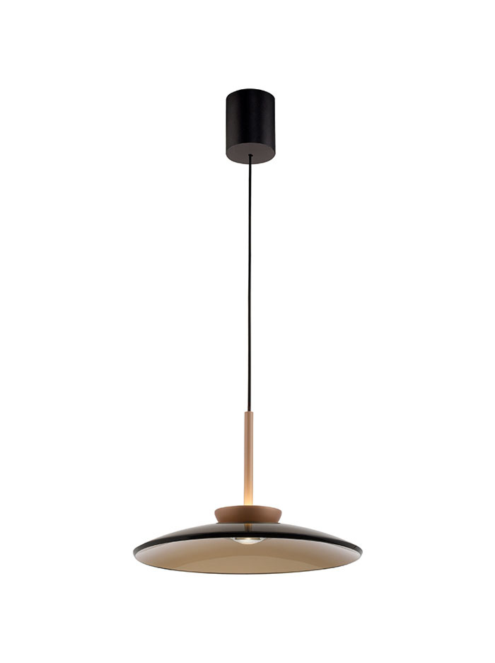 Isla hanging lamp 26W bronze/amber d:50cm with lift with remote control