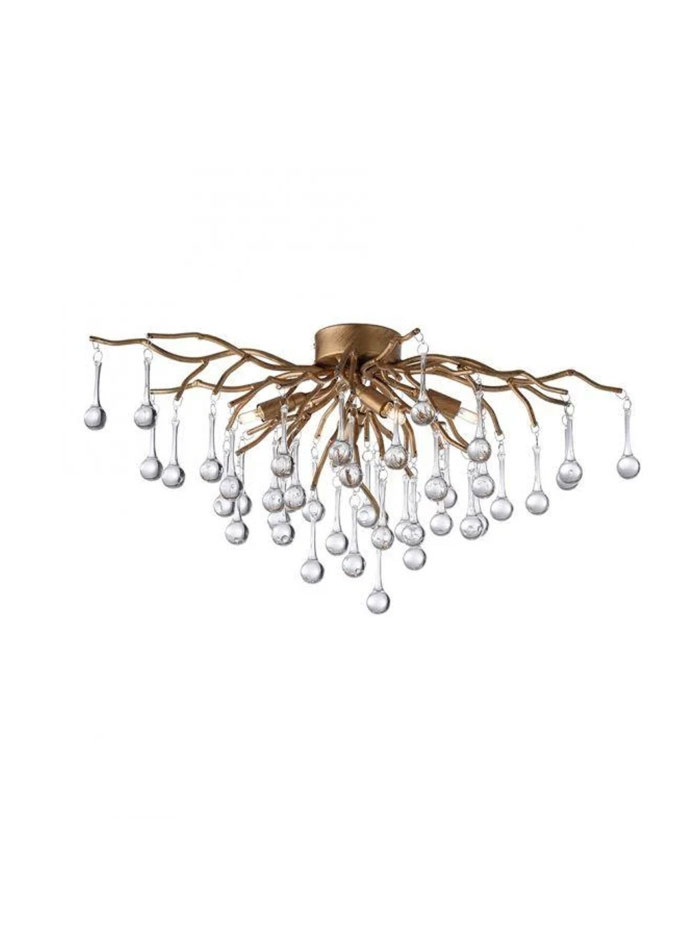GHIACCIOLI 4-light antique brass ceiling light