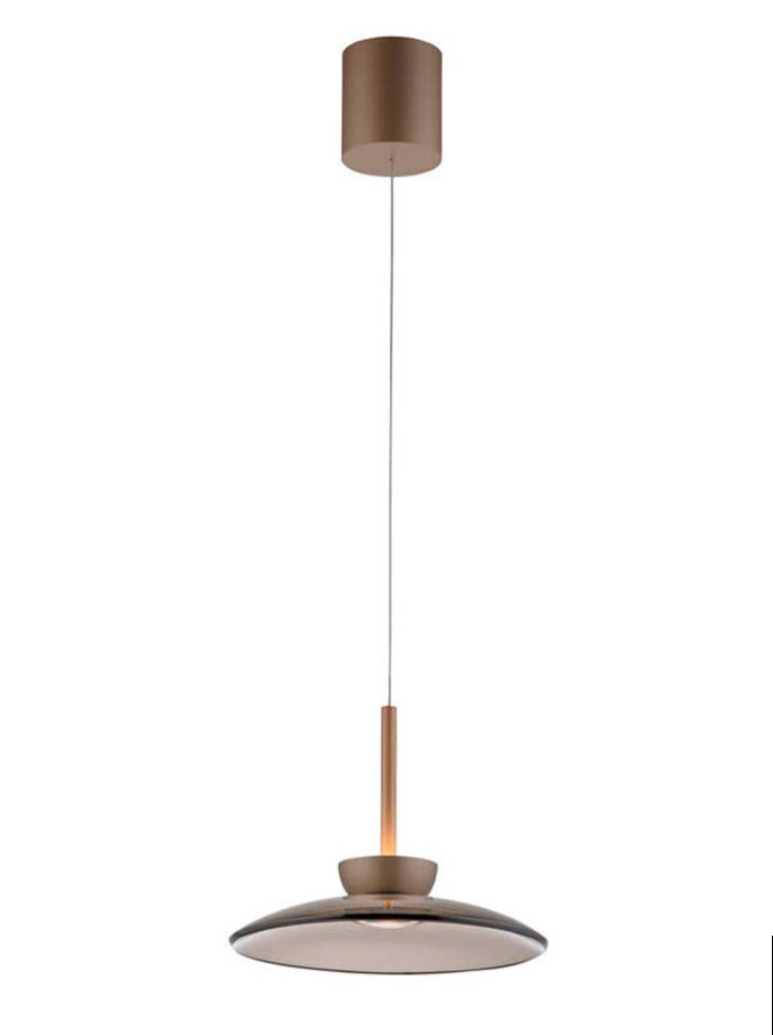 Isla hanging lamp 20W 1-light d:32cm bronze/amber with easy lift