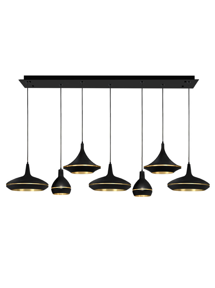Hala Sliced 7-Light XL 1800x450mm E27 designed by Peter Kos - Hanglampen