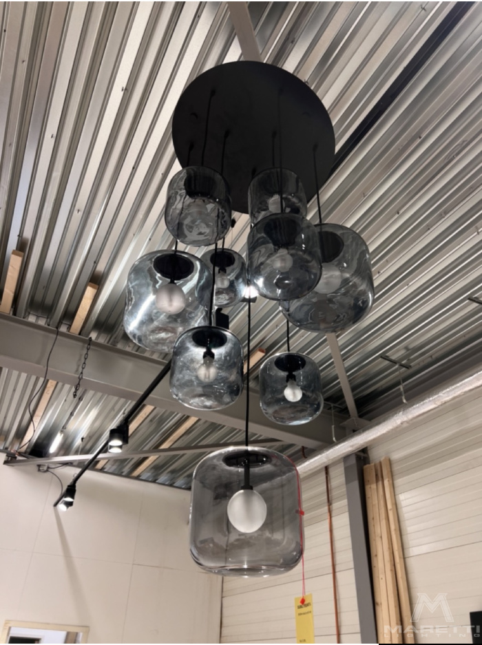 Bubble special black hanging lamp 9-l ø600mm designed by Mariska Jagt