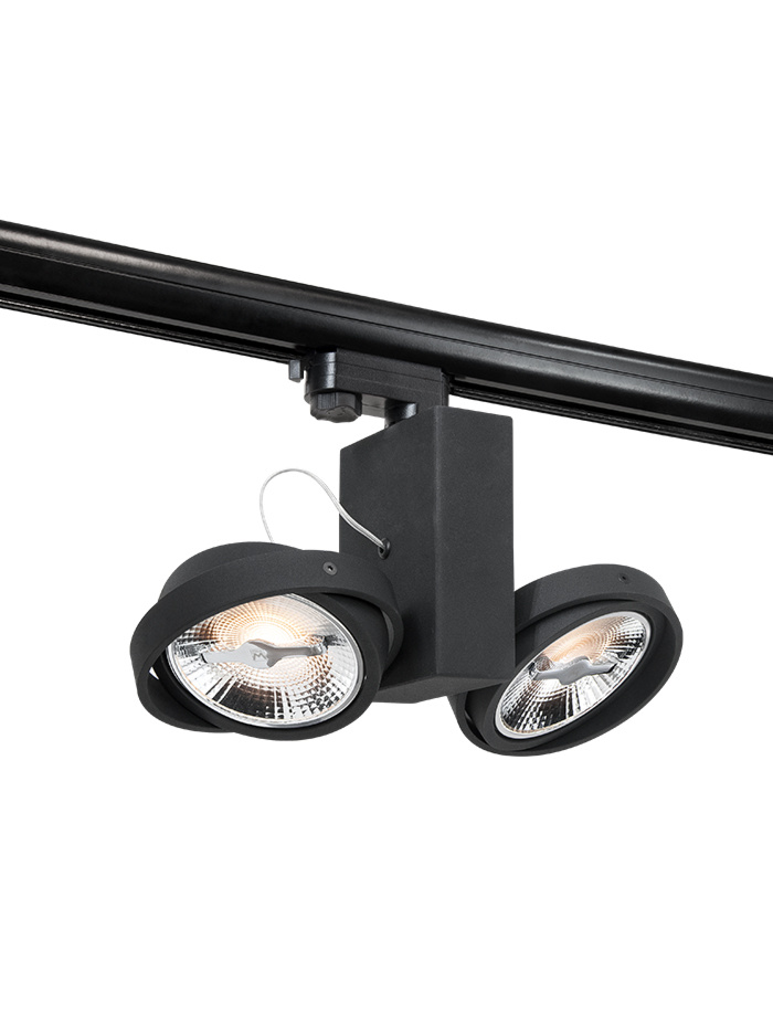 Chic 111 3-phase track spot 2-light black