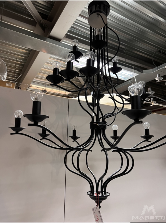 Chandelier 18-l E14 black