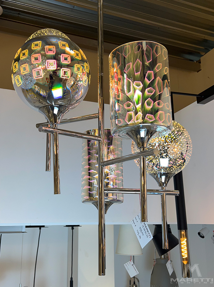Nebula 5-l chrome hanging lamp