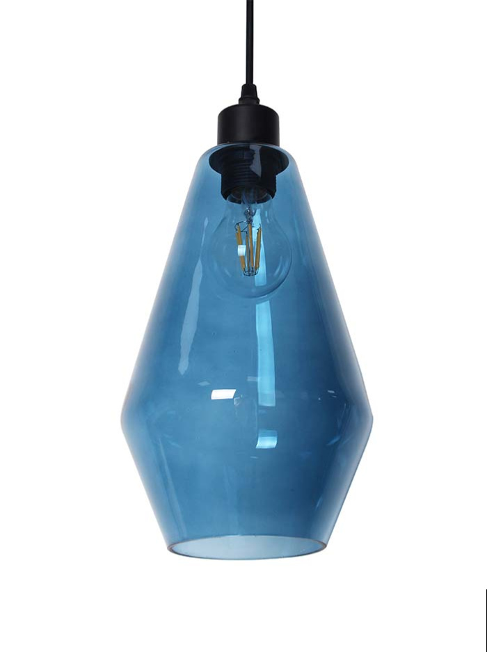 Icosa hanglamp d:16,5cm h:28cm blauw
