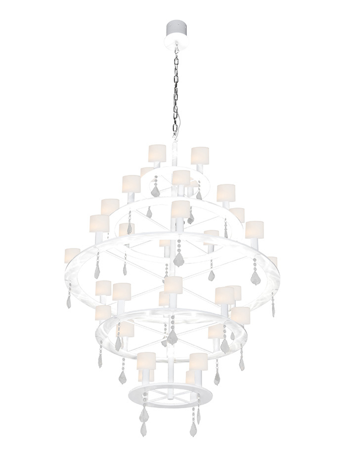 Aureool hanging lamp 32x E14 white designed by Jan des Bouvrie