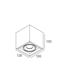 SQUARE ON opbouwspot 1-lichts wit - Opbouwspots