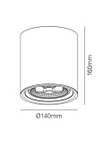 MARINO 111 1-light DALI black surface-mounted luminaire - Opbouwspots