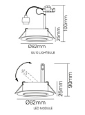 DISCUS 50 recessed luminaire chrome - Inbouwspots