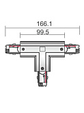 MAR-TRACK 3-phase tee right black - Railverlichting