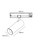 KODIAK 70 track spot 3-phase 20W 2700K 1400lm white phase cut-off dimmable - Railverlichting