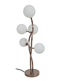 Vernazza tafellamp G9  5-lichts geschuurd messing met opaal glas