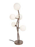 Vernazza tafellamp G9  5-lichts geschuurd messing met opaal glas