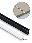 WOOD inbouw profiel 3 meter zwart - Profielen Wood-LED UP