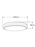 FELLITO plafonniere d:25cm 18W 1270lm wit met NOOD en sensor - Plafondlampen