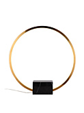 RING tafellamp 14W messing met zwart marmer voet - Tafellampen
