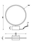 RING tafellamp 14W messing met zwart marmer voet - Tafellampen