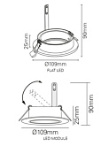 Discus 70 recessed spot set 2700K white incl. Cusco 70 light source and driver