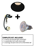 Verona 50 recessed spot set 2700K black including GU10 lamp holder and GU10 light source