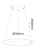 RING hanglamp 53W 2700-5000K grijs  - Hanglampen
