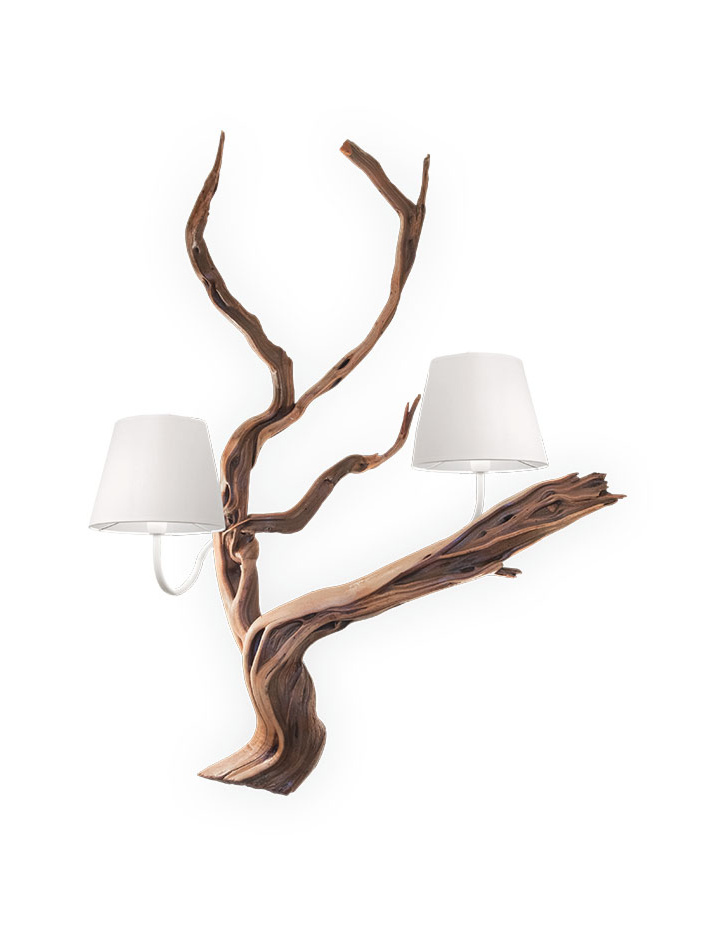 Oak wandlamp 2-lichts houtkleur ontworpen door Eric Kuster - Wandlampen