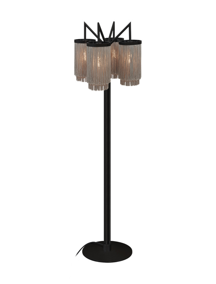 Fringes vloerlamp zwart ontworpen door Patrick Russ - Vloerlampen