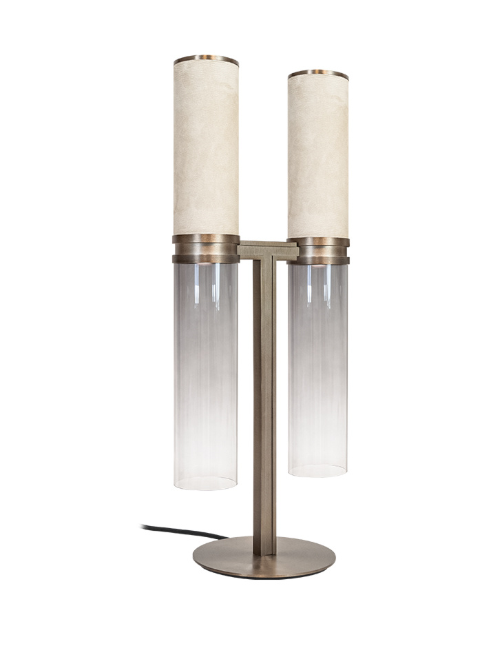 Infinito tafellamp 2-lichts brons ontworpen door Marcel Wolterinck