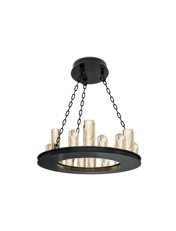 CRYSTAL STONE PLATEAU hanglamp rond 16-lichts