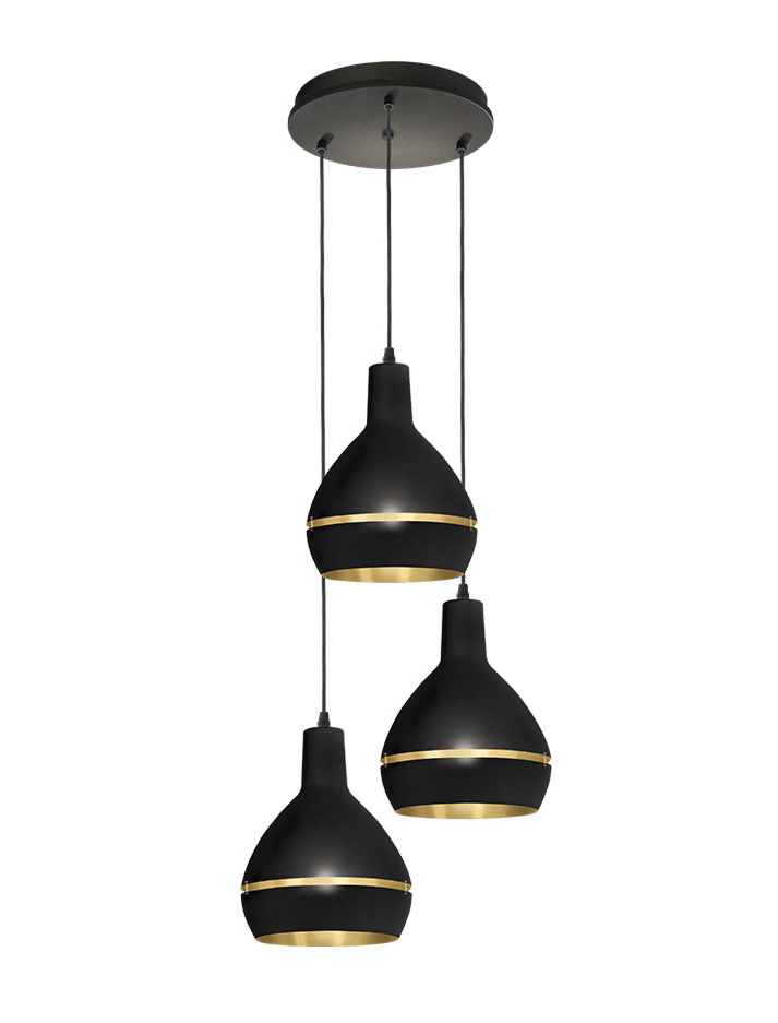 Hala Sliced hanglamp rond 3-lichts E27 ontworpen door Peter Kos