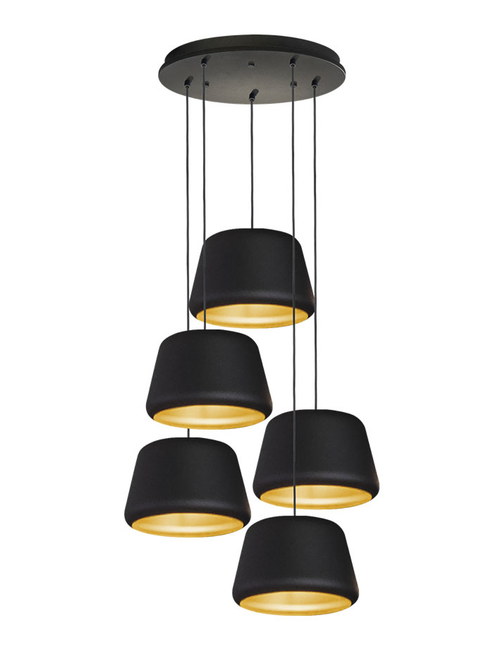 Hala Tommy hanglamp rond 5-lichts E27 ontworpen door Peter Kos - Hanglampen