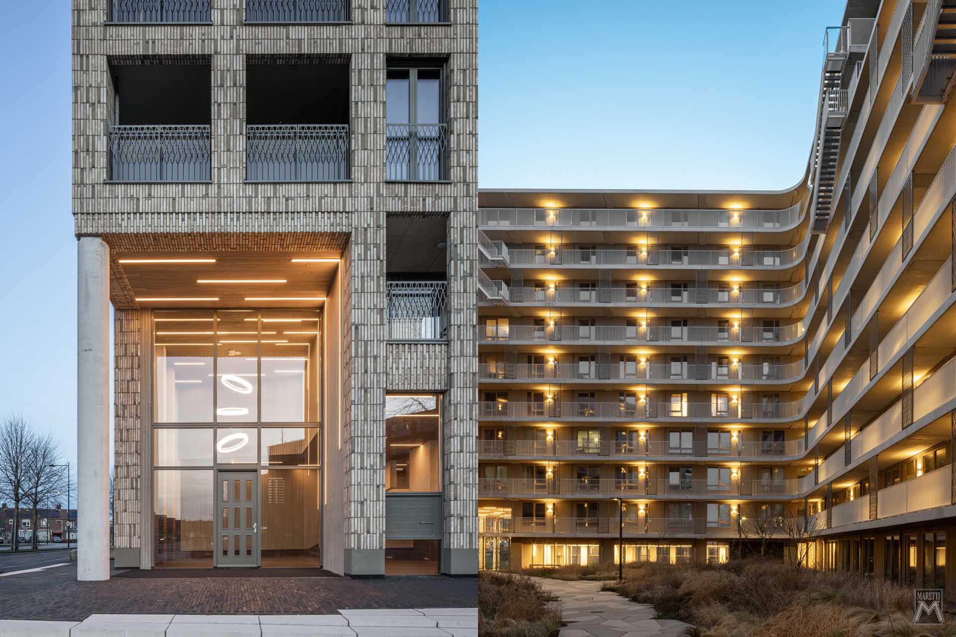 Projectverlichting Appartementencomplex Hendric Maretti Lighting