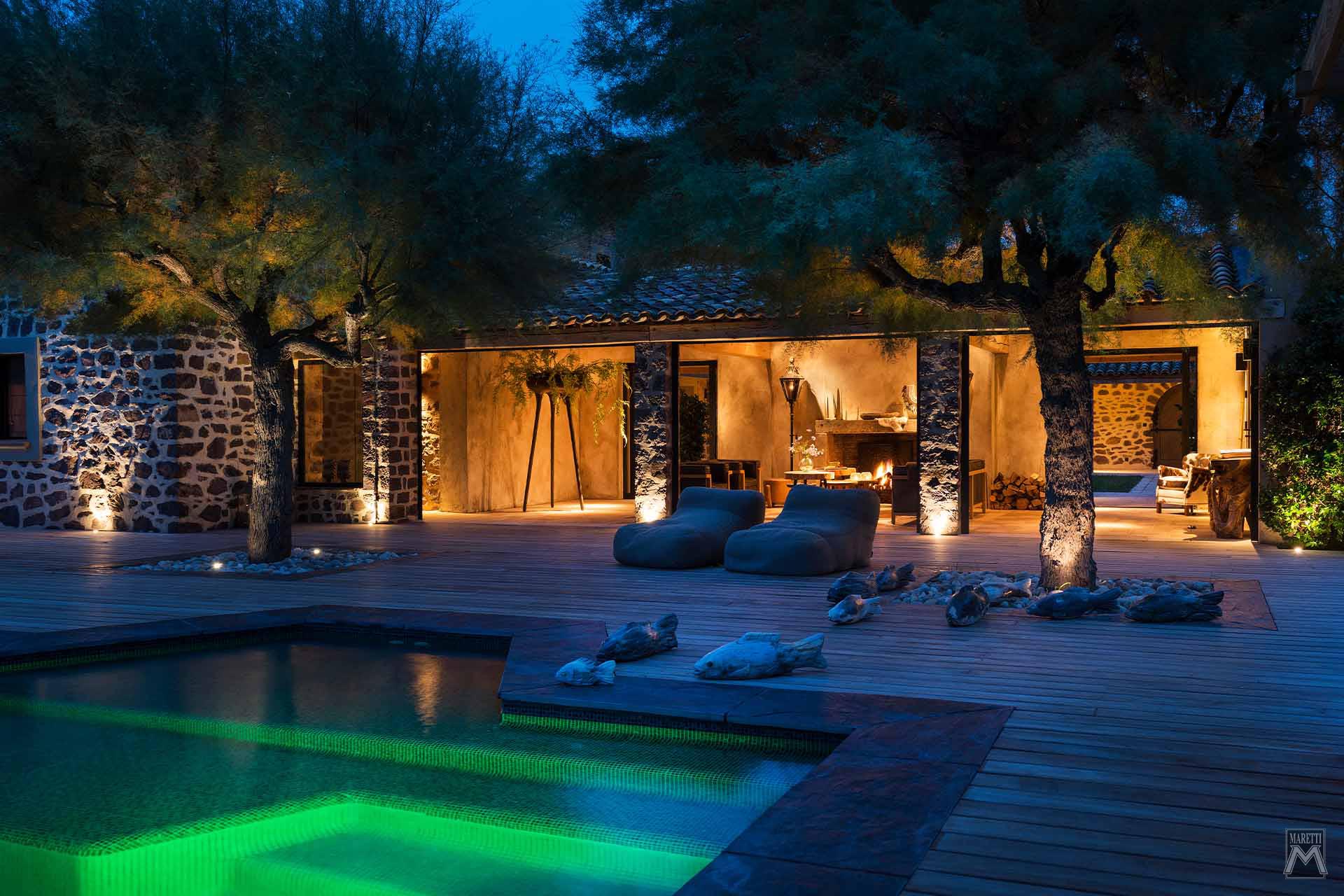 Projectverlichting International Cunac Villa St Maxime Frankrijk