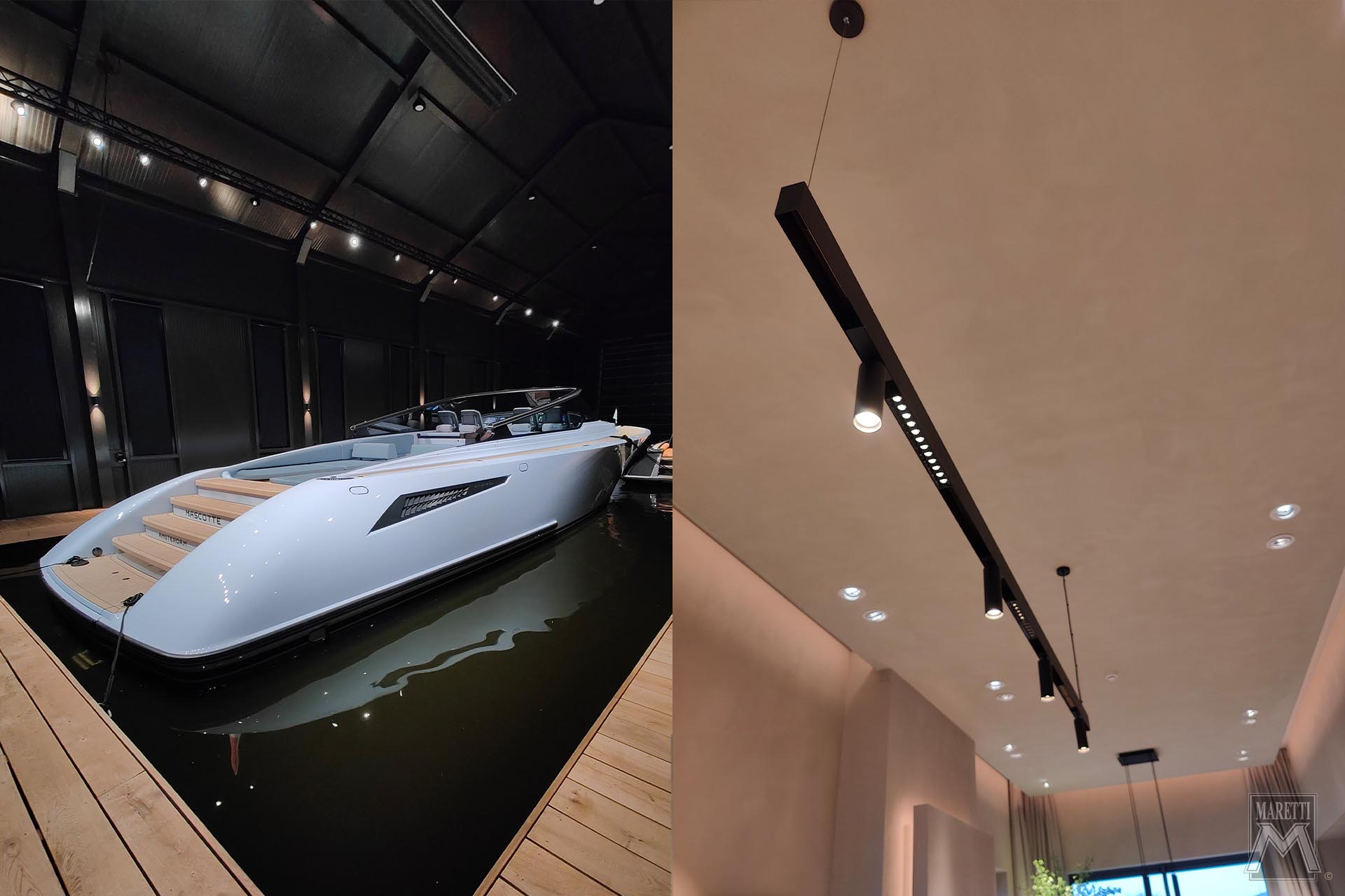 Projectverlichting Kantoor Wajer Heeg en Boathouse Maretti Lighting